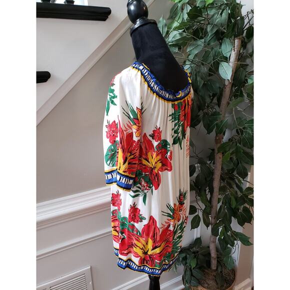 Free Market by Flying Tomato Mini Dress Womens Small White Floral Long Sleeve - Picture 11 of 11